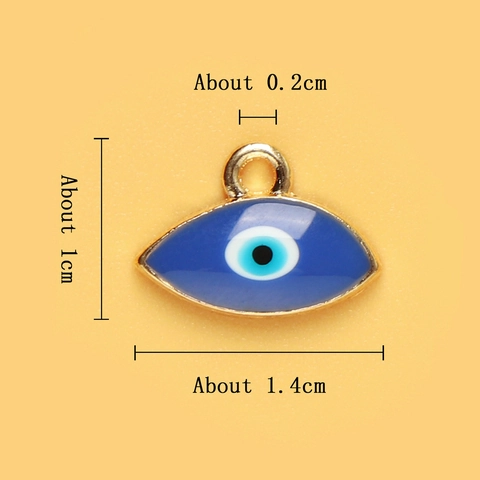 Evil Eye Charms Legierung Emaille Oval Blaues Auge Vergoldet Für DIY Schmuckherstellung Halskette Armband Handwerk