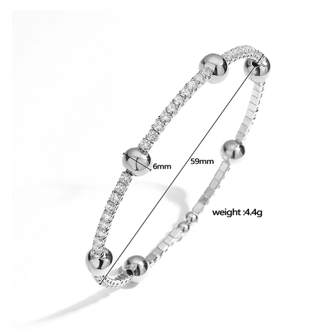 Minimalistischer Kupfer Halsreif Und Armband Zirkonia Offen Verstellbar Rundperle Ins Stil Schmuck