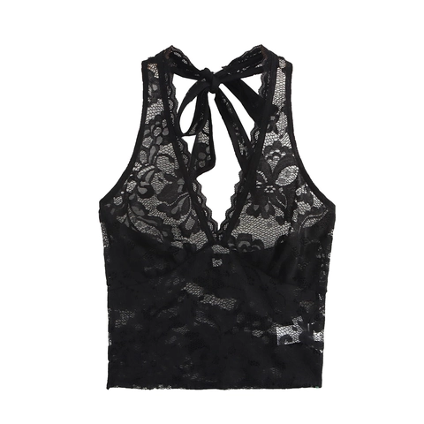 Schwarzes Spitzen Halter Top Und Gestufter Netz Rüschen Minirock Sexuelles Y2K Stil Damen Clubwear Outfit