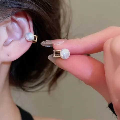 Orecchini A Clip Con Künstliche Perle Barocche Irregolari Vintage Francese Senza Buco Lega Tono Oro Gioielli Eleganti Per Le Donne