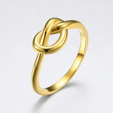 Knot Ring Stainless Steel Minimalist Polished Infinity Love Knot Band For Men Women Unisex Fashion Jewelry