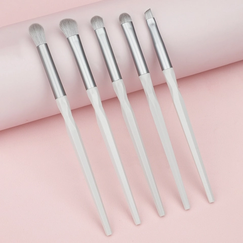 Professional Eye Makeup Brushes Synthetic Fiber Geometric Handle Eyeshadow Eyeliner Blending Cosmetic Beauty Tools
