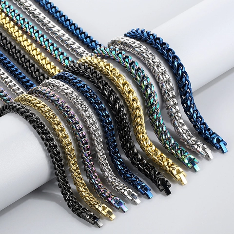 Heren Roestvrijstalen Ketting Halsketting Hiphop Punk Cuban Link Vacuum Geplateerd Heavy Metal Sieraden