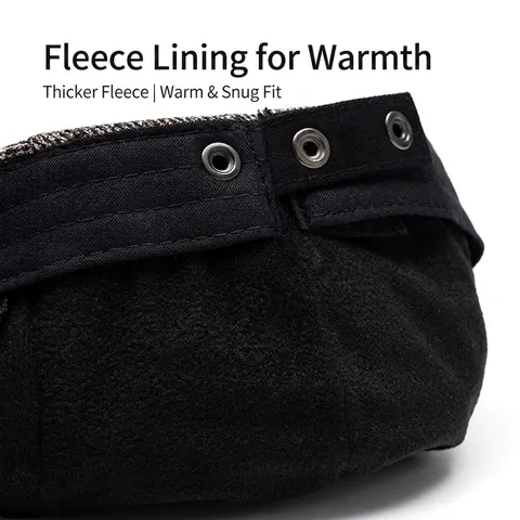 Herren Winter Baskenmütze Schiebermütze Gestrickt Warm Samtgefüttert Britischer Vintage Ivy Hut Verstellbar Winddicht
