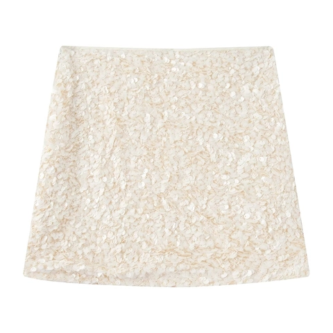 Women Sequin Mini Skirt Shiny Glitter Polyester A-Line Bodycon Party Club Sexy Streetwear Bottoms Sparkly
