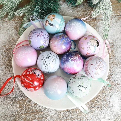 Addobbi Per Palle Di Natale In Banda Stagnata Scatola Per Caramelle Da Matrimonio Confezione Regalo Appesa Con Nastro Floreale Cielo Stellato