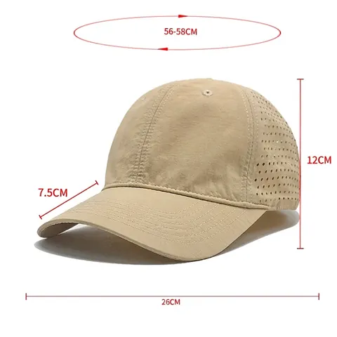 Baseballkappe Nylon Schnelltrocknend Atmungsaktiv Laser Perforiert Outdoor Sport Sonnenhut Verstellbar Für Herren Damen