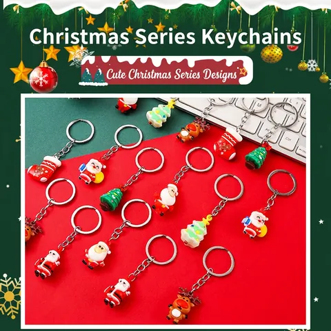 Portachiavi Di Natale Pendente PVC Gomma Morbida Cartone Animato Babbo Natale Albero Renna Regalo Di Festa Ciondolo Per Zaino