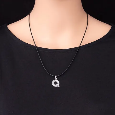 Rhinestone Alphabet Letter Charms Alloy Silver Color For DIY Jewelry Making Necklaces Bracelets Sparkly Pendant