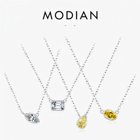 925 Sterling Silver Zirconia Geometric Pendant Necklace Minimalist Chic Clavicle Chain For Women Elegant Jewelry Gift