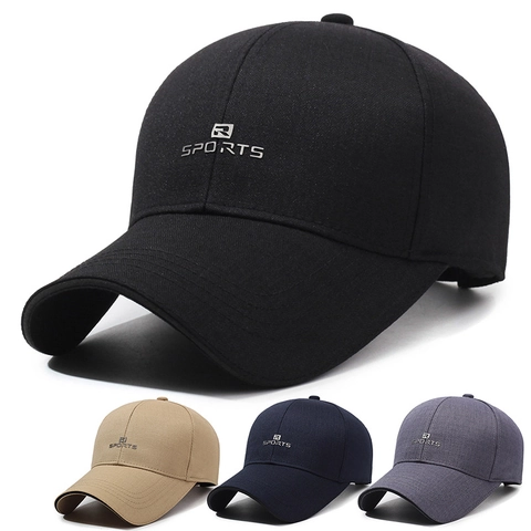 Men Baseball Cap Adjustable Sun Protection Outdoor Sports Hat Breathable Casual Solid Color Curved Brim Sports Embroidery