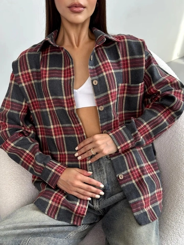 Camisa De Cuadros Mujer Algodón Franela Manga Larga Con Botones Blusa Vintage Holgada Casual Cuello Solapa Top Bolsillos
