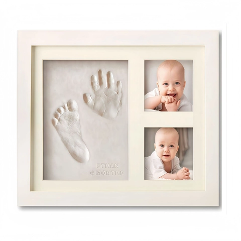 Diy Handabdruck Fußabdruck Fotorahmen Ton Tintenpad Holz Mdf Gedenken Baby Und Haustiere Andenken Dekoration