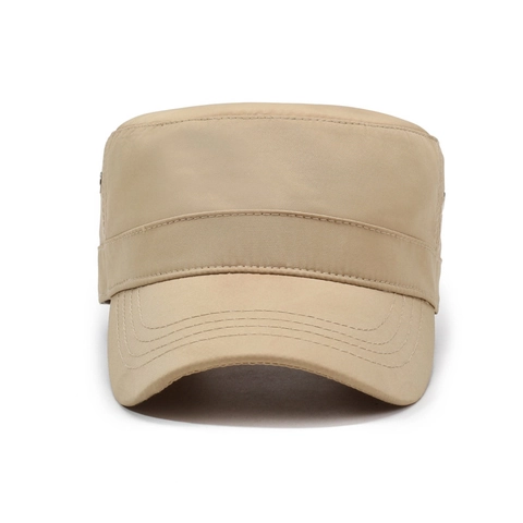 Men Flat Top Military Cap Quick Dry Polyester Breathable Sun Protection Outdoor Sports Cadet Hat Adjustable