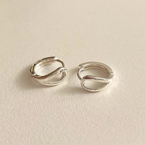 925 Sterling Silber Creolen Für Damen Minimalistische Gedrehte Doppelring Geometrische Schmuck U-Form