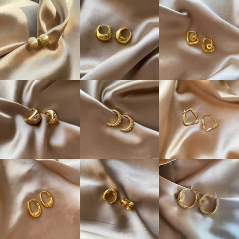 Vintage Geometrische Koperen Creolen Voor Dames Minimalistisch 925 Sterling Zilver Stift Goud Zilver Minimalistische Sieraden