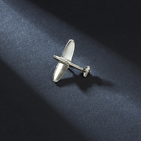 Airplane Brooch Alloy Mirror Polished Airplane Shape Pin Badge Business Casual Fashion Jewelry For Men Women