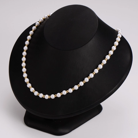 Collar Y Pulsera De Perlas Artificiales De Imitación Vintage Acero Inoxidable Joyería Elegante Para Mujer Accesorio Minimalista