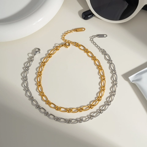 Minimalist Stainless Steel Anklet For Women Non Fading Waterproof Link Chain Foot Jewelry Adjustable Summer Beach Accessory
