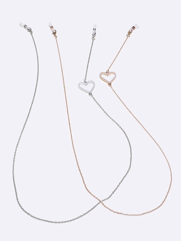 Fashion Glasses Chain Alloy Faux Artificial Pearl Heart Pendant Anti-Slip Eyewear Lanyard Strap Holder For Women