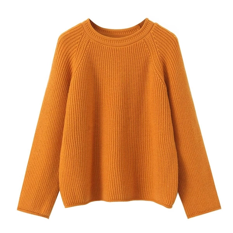 Suéter De Mujer Cuello Redondo Manga Larga Punto Poliéster Punto Grueso Ajuste Holgado Tops Informales Otoño Invierno