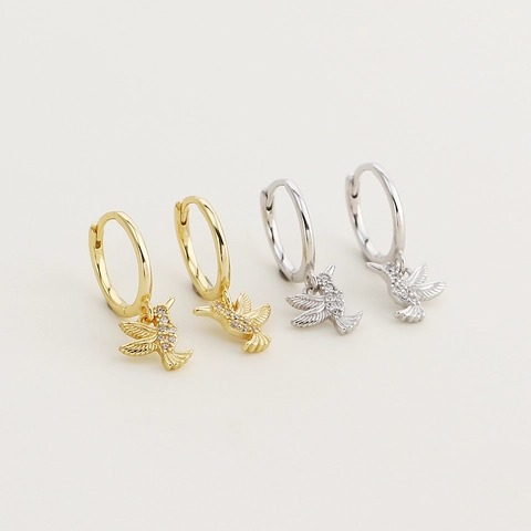 925 Sterlingsilber Kolibri Ohrringe Strass Tier Vogel Hängende Ohrringe Für Damen Eleganter Schmuck Geschenk