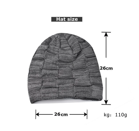 Berretto Invernale In Cotone Lavorato A Maglia Foderato In Pile Caldo All'aperto Plaid Morbido Termico Per Uomo Donna