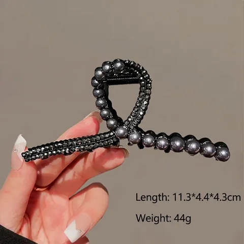 Molletta Per Capelli Elegante Per Donna Con Strass In Lega E Imitazione Perla Artificial Design Incrociato Grandi Clip Per Capelli A Tenuta Forte
