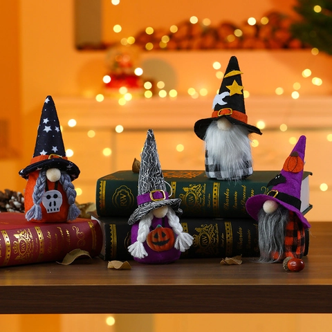 Halloween Gnome Hanging Ornaments Faceless Doll Plush Wizard Hat Pumpkin Skull Witch Decor For Festive Party Home Atmosphere