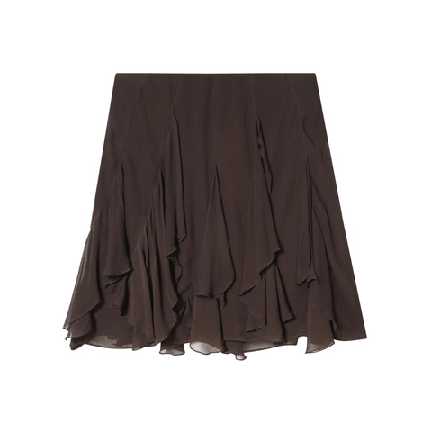 Minigonna Asimmetrica Con Volant Da Donna Chiffon Pieghettato Sexy Vita Alta Streetwear Abbigliamento Estate