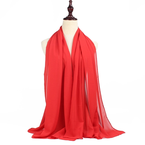 Dames Mode Effen Kleur Parel Chiffon Hijab Sjaal Zachte Lange Wrap Elegante Tie-Dye Pashmina Omslagdoek Voor Dagelijks