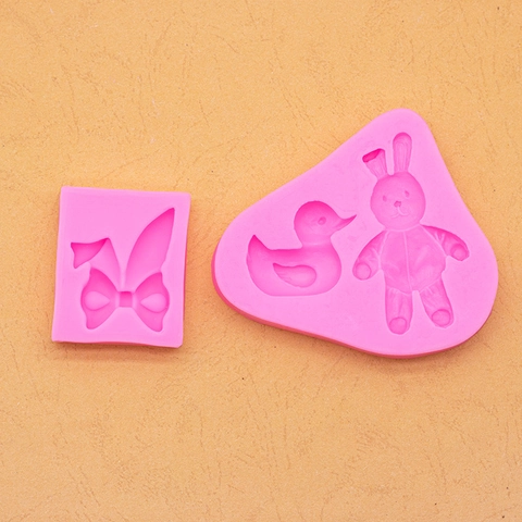 Stampo Silicone Orecchie Coniglio Anatra Cartone Animato DIY Pasticceria Cioccolato Fondente Decorazione Torta