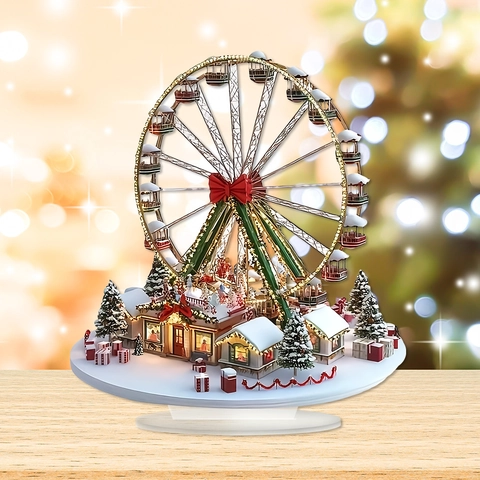 Ornement De Bureau Grande Roue De Noël En Acrylique Décoration Festive Pour Bureau À Domicile Impression Haute Définition