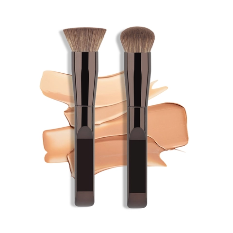 Professioneller Foundation Pinsel Nahtloser Concealer Make-up Tool Synthetikfasern Aluminiumrohr Galvanisierter Griff