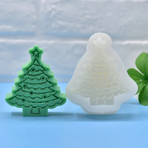 Kerstboom Siliconen Vorm Voor DIY Handgemaakte Kaars Zeep Aromatherapie Gips Fondant Bakgereedschap