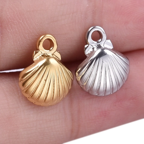 Colgante Concha Oceánica Acero Inoxidable 304 Chapado En Oro 18K Accesorios Joyería DIY Minimalista Para Mujeres