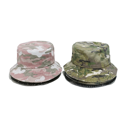Cappello Da Pescatore Camouflage In Cotone Lavato Vintage Escursionismo All'aperto Protezione Solare Traspirante