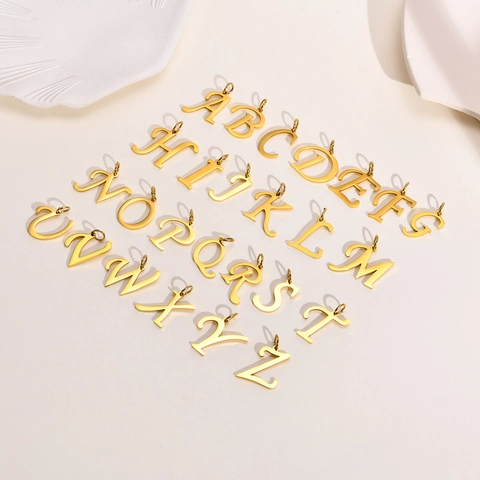 Collana Con Pendente Lettera Iniziale Acciaio Inossidabile Placcato Oro Gioielli Alfabeto Per Donna Moda Minimalista DIY