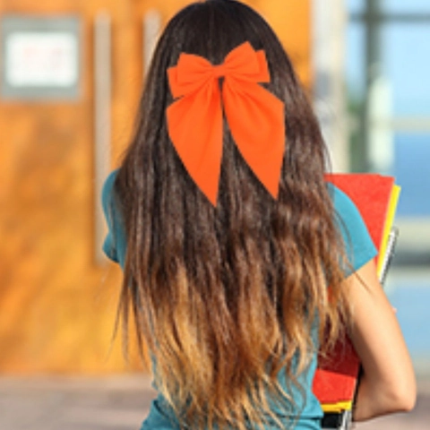 Large Neon Bow Hair Clips Fabric Ribbon Bowknot Scrunchies Fashion Sweet Hair Accessories For Women Girls