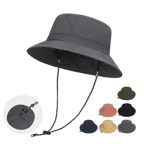 Vissershoed Opvouwbaar Brede Rand Polyester Sneldrogend Ademend Outdoor Zonbescherming Voor Heren Dames Wandelen Vissen