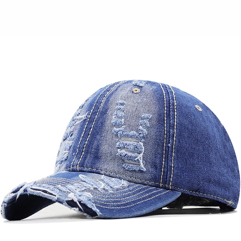 Gorra De Béisbol De Mezclilla Lavada Agujero Rasgado Distressed Retro Vintage Sombrero De Sol Ajustable Streetwear Para Hombres Y Mujeres