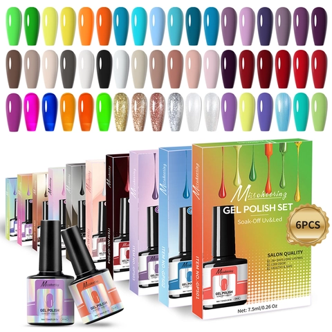 UV LED Gel Nail Polish Collection Multiple Colors Soak Off Long Lasting Salon Quality Professional DIY Manicure