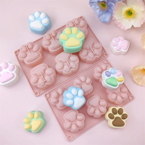 Silikonform Pink Katzenpfotenform Für Kuchen Schokolade Seife Harz DIY Basteln Backwerkzeug
