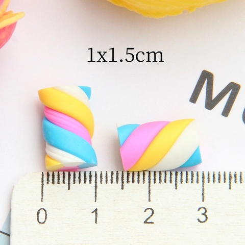 Perline Di Marshmallow In Pasta Polimerica Simulazione Spirale Colorata Per Artigianato Fai Da Te Cover Capelli Accessori Gioielli