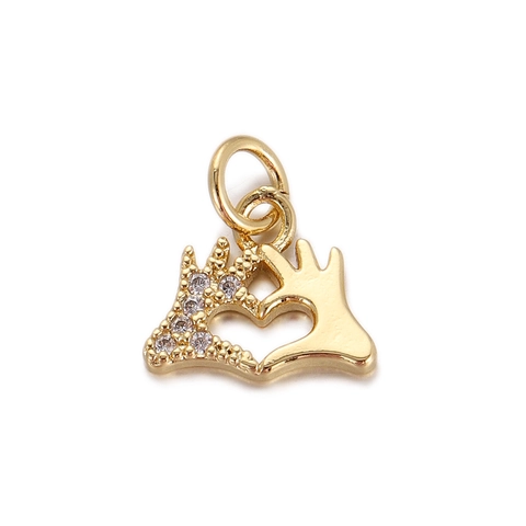 Colgante De Cobre Circón Colorido Cactus Alas Corazón Estrella Forma DIY Joyería Accesorios Chapado En Oro 18K