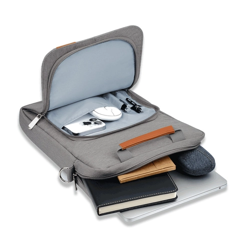 Bolso De Mensajero Para Portátil De Poliéster Impermeable Forro Suave Funda Para Tableta Antigolpes Con Correa Ajustable
