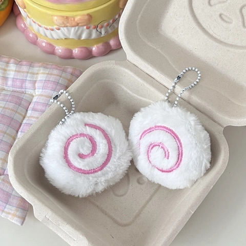 Simpatico Portachiavi Peluche Narutomaki Spirale Rosa Torta Di Pesce Ciondolo Per Borsa Kawaii Stile Giapponese