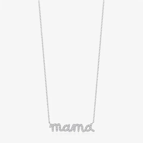 925 Sterling Silver Mama Letter Pendant Necklace With Zirconia Iced Out Clavicle Chain Jewelry For Women Mother Gift