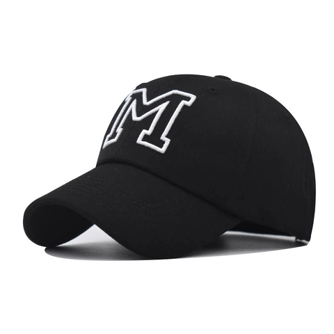 Baseball Cap Cotton Embroidered Letter M Washed Vintage Style Adjustable Sun Hat For Men Women Outdoor Sports Casual