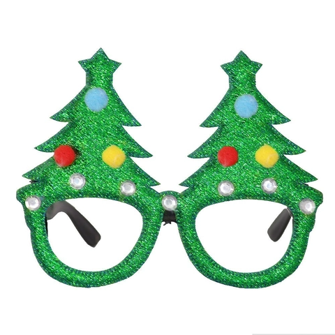 Holiday Eyeglasses Frames Glitter Plastic Reindeer Snowman Santa Claus Christmas Party Costume Props For Adults Kids